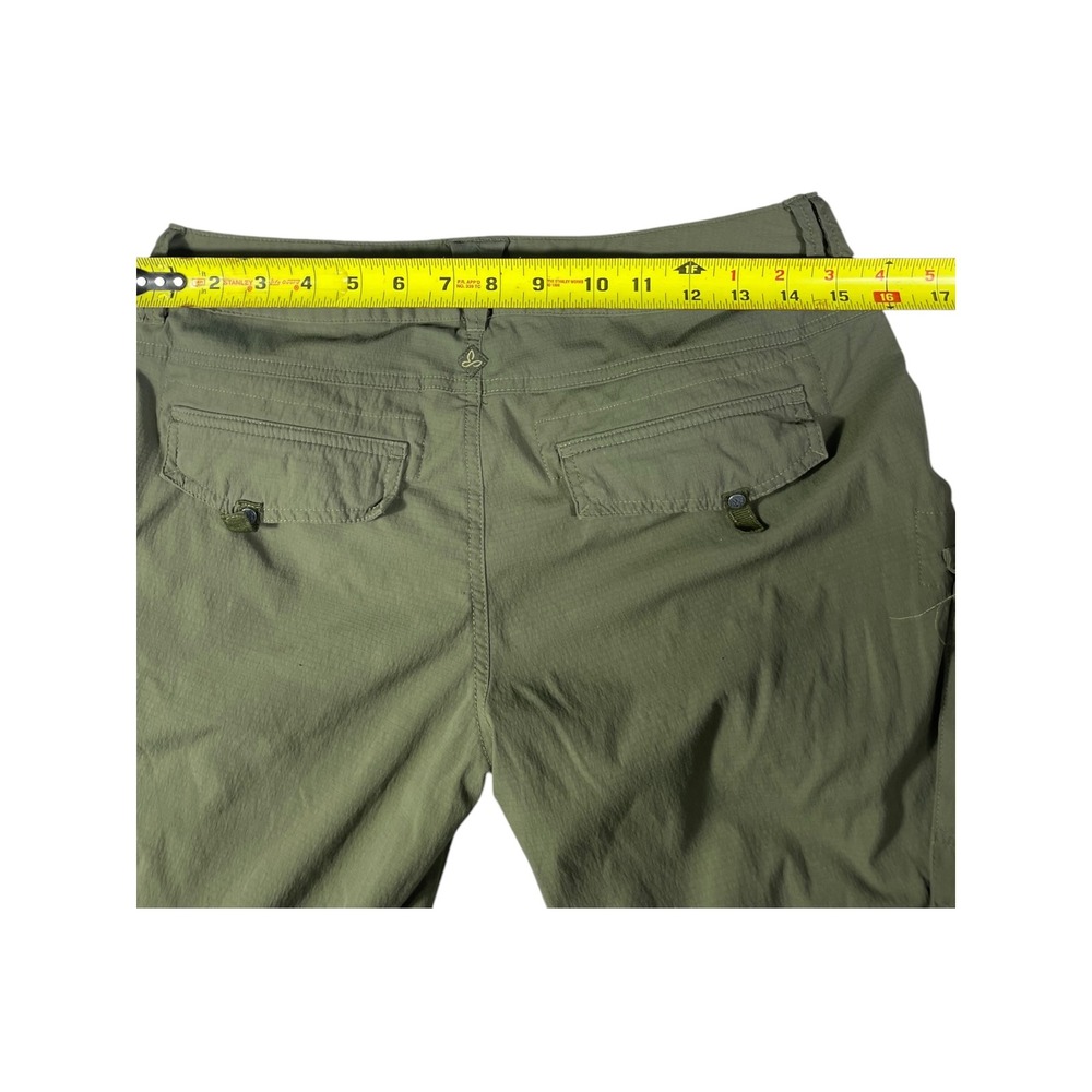 Prana Womens Convertible Cargo Hiking Pants Olive Green Zip Off Ripstop Size 4 - Picture 10 of 10